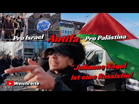 „Julianne Nagel ist eine Rassistin!“ Antifa Pro Israel vs Pro Palästina 17.1.26 Leipzig Connewitz