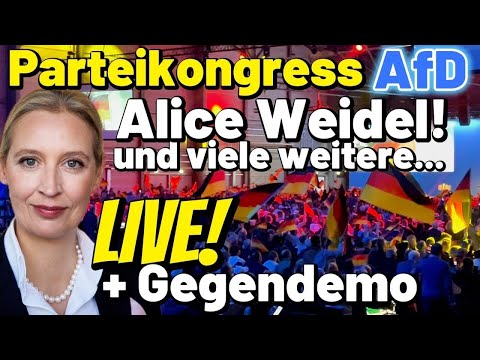LIVE ❗️ Rede Alice Weidel AfD Kongress & linke GEGENDEMO I Martin Vincentz, Beatrix von Storch uvm. LIVE ❗️ Rede Alice Weidel AfD Kongress & linke GEGENDEMO I Martin Vincentz, Beatrix von Storch uvm.