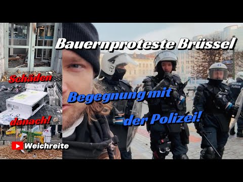 Begegnung mit der Polizei! Schäden danach! Bauernproteste Brüssel 18.12.25