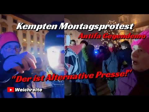 „Der ist Alternative Presse!“ Antifa Gegendemo Kempten Montagsprotest 29.12.25