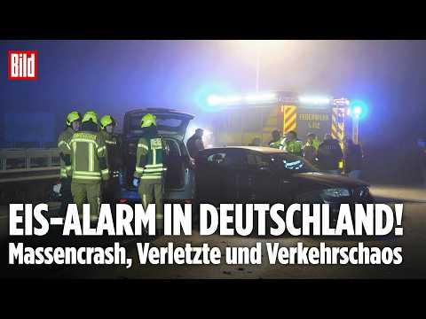 GLATTEIS-ALARM AUF AUTOBAHN: Massencrash auf der A1 – 13 Verletzte, Einsatzkräfte im Glättechaos