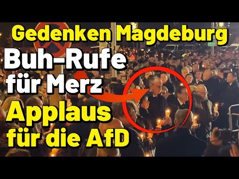 Magdeburg: Applaus für AfD, Buh-Rufe für Merz Gedenkveranstaltung Anschlag Weihnachtsmarkt 20.12.25 Magdeburg: Applaus für AfD, Buh-Rufe für Merz Gedenkveranstaltung Anschlag Weihnachtsmarkt 20.12.25