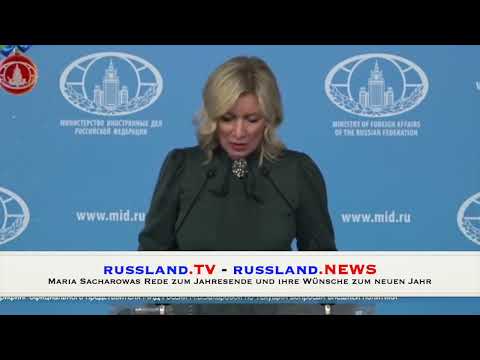 Maria Sacharowas Rede zum Jahresende und ihre Wünsche zum neuen Jahr Maria Sacharowas Rede zum Jahresende und ihre Wünsche zum neuen Jahr