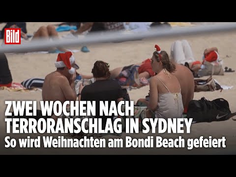 NACH TERRORANASCHLAG MIT 15 TOTEN: Badegäste feiern Weihnachten am Bondi Beach