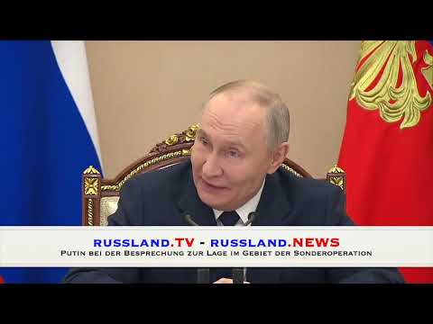Putin bei der Besprechung zur Lage im Gebiet der Sonderoperation Putin bei der Besprechung zur Lage im Gebiet der Sonderoperation