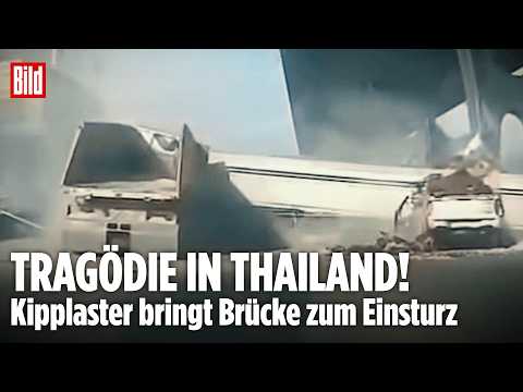 TRAGISCHER UNFALL: Kipplaster reißt Fußgängerbrücke ein – Tödlicher Crash auf Hauptstraße