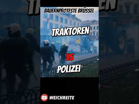 Traktoren vs Polizei Brüssel Bauernproteste 18.12.25 Traktoren vs Polizei Brüssel Bauernproteste 18.12.25