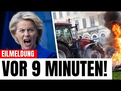 VON DER LEYEN in Sicherheit gebracht – Hunderte Landwirte brechen Sicherheitszonen!