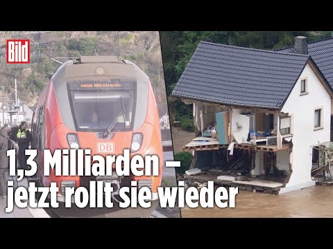 WIEDER UNTERWEGS: Ahrtalbahn fährt nach der Flutkatastrophe erstmals komplett
