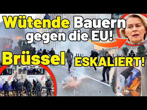 Wütende BAUERN gegen die EU! 🚜💥 Protest in Brüssel ESKALIERT! Einsatz Wasserwerfer & Tränengas! Wütende BAUERN gegen die EU! 🚜💥 Protest in Brüssel ESKALIERT! Einsatz Wasserwerfer & Tränengas!