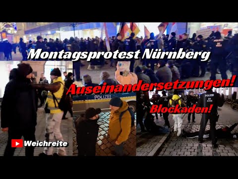 Auseinandersetzungen & Blockaden! Montagsprotest Nürnberg & Antifa Gegendemo 5.1.26