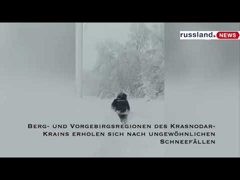 Berg  und Vorgebirgsregionen des Krasnodar Krains erholen sich nach ungewöhnlichen Schneefällen