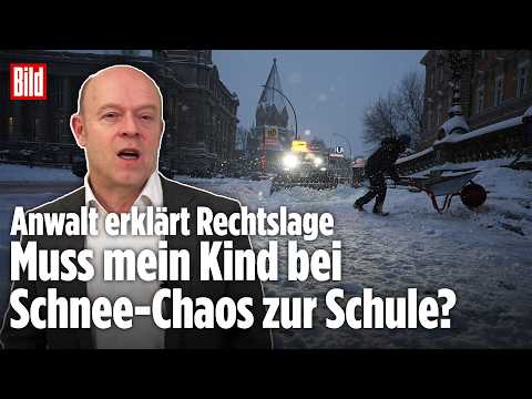 DEUTSCHLAND: Muss mein Kind bei Schnee-Chaos zur Schule? Anwalt erklärt Rechtslage!