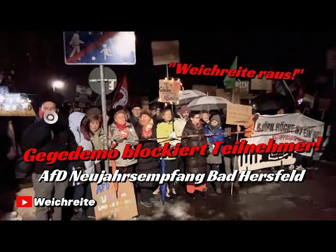 Gegendemo blockiert Teilnehmer beim AfD Neujahrsempfang in Bad Hersfeld mit Stephan Brandner 9.1.26