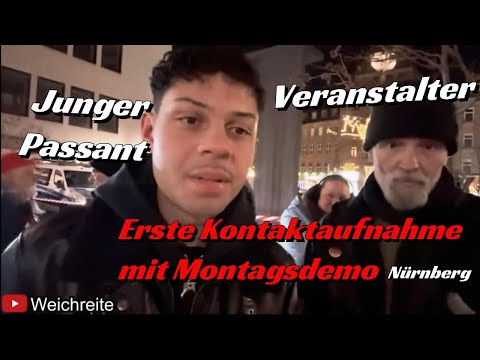 Passant hat Erstkontakt mit Montagsdemo & Veranstalter Nürnberg 6.1.26
