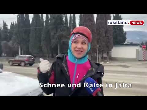 Schnee und Kälte in Jalta