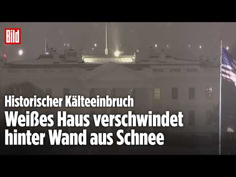 SCHNEESTURM „FERN“ TRIFFT USA: Selbst das Weiße Haus versinkt im Schnee