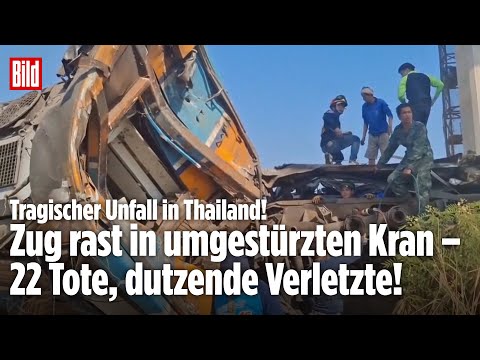 THAILAND: Tragischer Unfall! Zug rast in umgestürzten Baukran – 22 Tote, dutzende Verletzte!