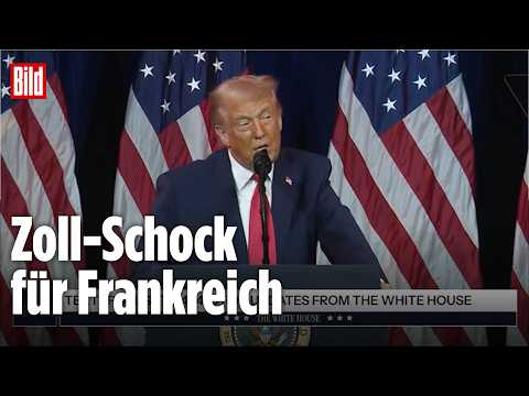 TRUMP DROHT MACRON: 25 Prozent Zölle auf alles aus Frankreich