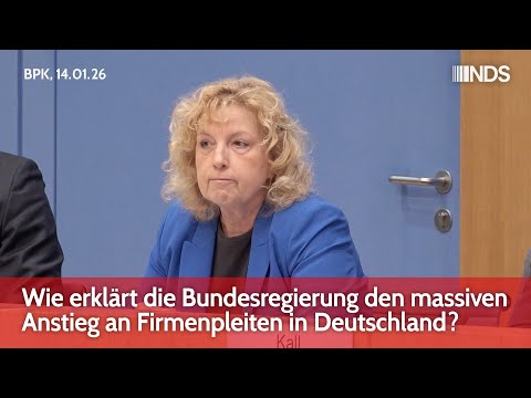 Wie erklärt die Bundesregierung den massiven Anstieg an Firmenpleiten in Deutschland? | BPK Wie erklärt die Bundesregierung den massiven Anstieg an Firmenpleiten in Deutschland? | BPK