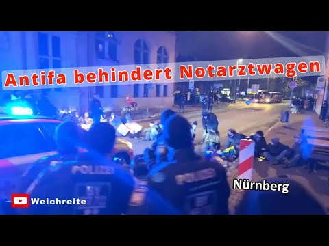 Antifa behindert Notarztwagen! Nürnberg Montagsprotest 2.2.26