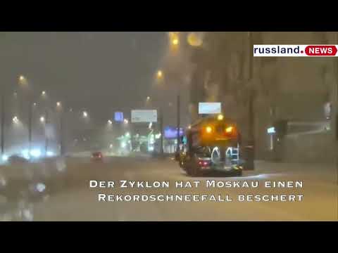 Der Zyklon hat Moskau einen Rekordschneefall beschert