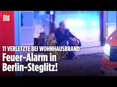 Großeinsatz in Berlin-Steglitz: Brand in sechsstöckigem Wohnhaus