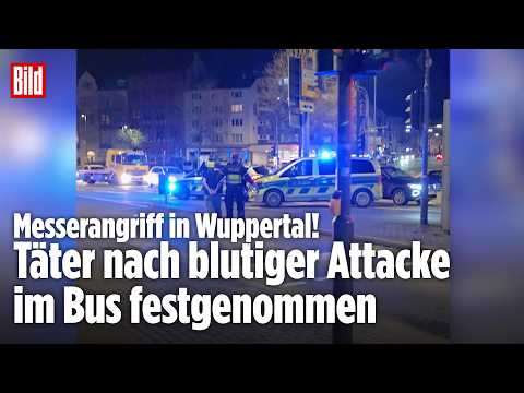 MESSERANGRIFF IN WUPPERTAL: Täter nach blutiger Attacke im Bus festgenommen