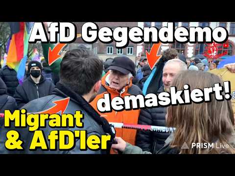 Migrant AfD DEMASKIERT linke Demonstranten bei Gegendemo Dortmund Neujahrsempfang mit Björn Höcke!
