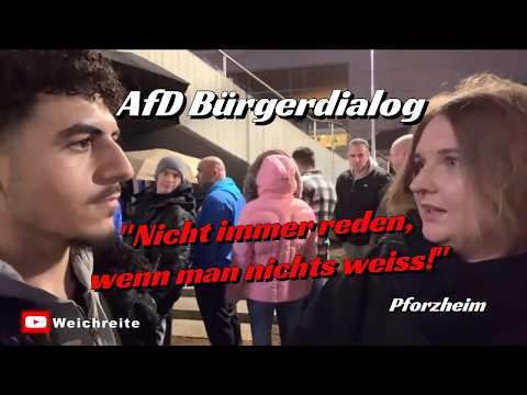 „Nicht immer reden wenn man nichts weiss!“ AfD Bürgerdialog & Antifa Pforzheim 13.2.26 Alice Weidel