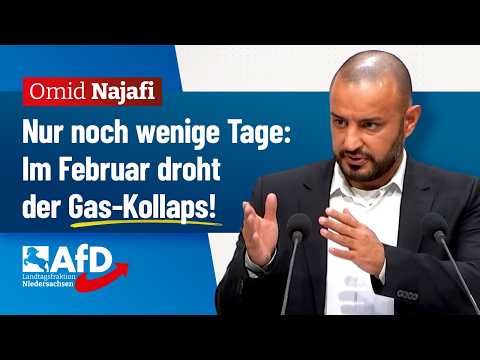 Nur noch wenige Tage: Im Februar droht der Gas-Kollaps! – Omid Najafi (AfD) Nur noch wenige Tage: Im Februar droht der Gas-Kollaps! – Omid Najafi (AfD)