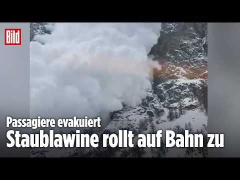 Schweizer Zug evakuiert: Staublawine erfasst Bahn in den Alpen