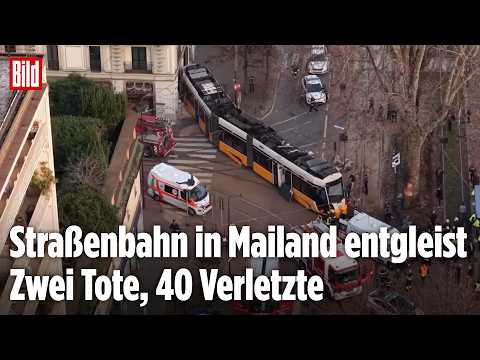Straßenbahn in Mailand entgleist: Zwei Tote und dutzende Verletzte