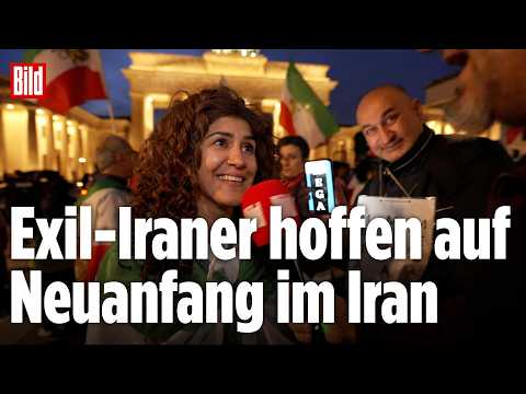 Agriff auf den Iran: Freude von Exil-Iranern bei Demonstranten in Berlin