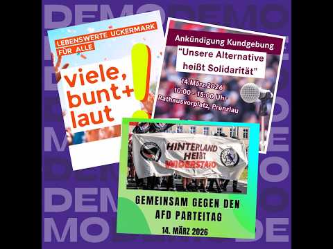 Antifa Gegendemos AfD Landesparteitag Brandenburg Prenzlau 14.4.26