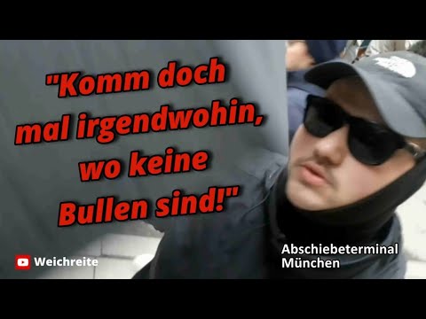 Drohung „Komm mal dahin, wo keine Bullen sind!“ Abschiebeterminal verhindern! München 16.3.26