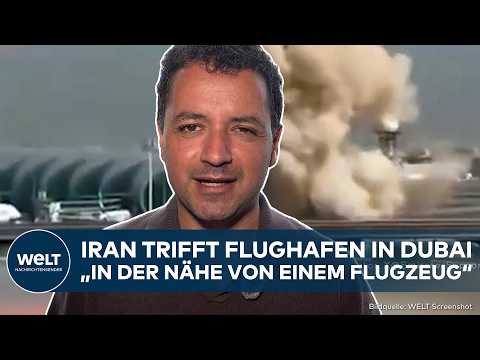 DUBAI: Brisanter Treffer! Iran feuert auf Flughafen! Einschlag von Drohnen in Nähe von Flugzeug