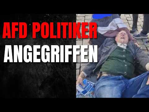 💥Angriff auf AfD-Stand: Drei Personen treten 70-Jährigen zu Boden