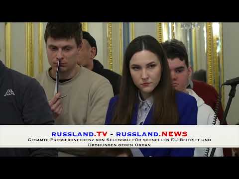 Gesamte Pressekonferenz von Selenskij für schnellen EU Beitritt und Drohungen gegen Orban
