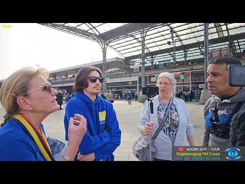 Gespräch über anti-deutsche und pro-islamische Einstellungen vieler Linker bei BPE-Mahnwache in Köln
