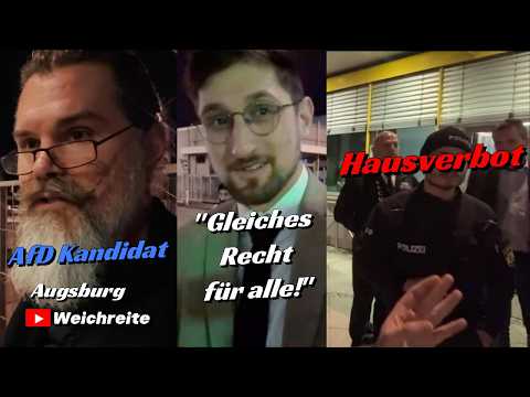 Hausverbot Augsburger Allgemeine Podiumsdiskussion Antifa Gegendemo AfD Kandidat 1.3.26 Hausverbot Augsburger Allgemeine Podiumsdiskussion Antifa Gegendemo AfD Kandidat 1.3.26