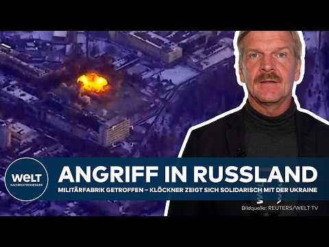 KIEW: Ukraine greift russische Militärfabrik an – Julia Klöckner verspricht anhaltende Unterstützung