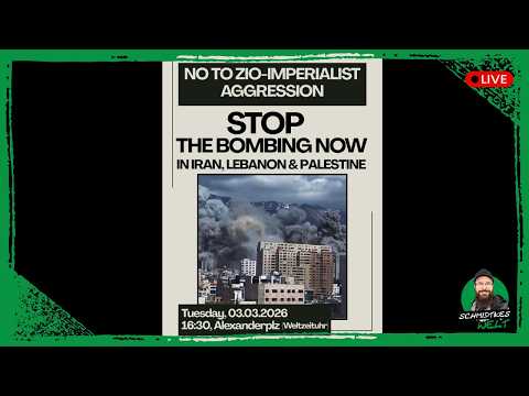 Live in Berlin | Protest: „stop the bombing now – in Iran, Lebanon + Palestine“ | 03.03.2026 Live in Berlin | Protest: „stop the bombing now – in Iran, Lebanon + Palestine“ | 03.03.2026