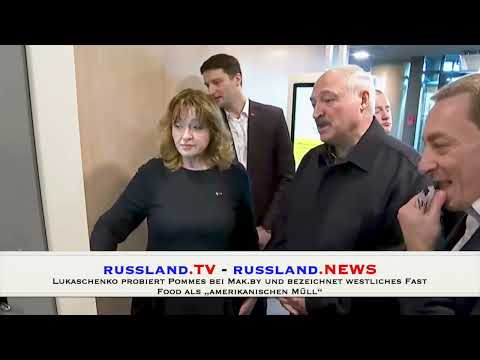 Lukaschenko probiert Pommes bei Mak.by und bezeichnet westliches Fast Food als „amerikanischen Müll