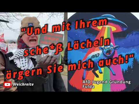 „Mit Ihrem sche*ß Lächeln ärgern Sie mich!“ Gründung AfD Jugend Gegendemo Antifa DGB Fulda 28.3.26