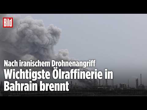 Nach iranischem Drohnenangriff: Feuer in Ölraffinerie in Bahrain Nach iranischem Drohnenangriff: Feuer in Ölraffinerie in Bahrain