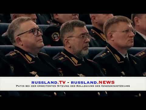 Putin bei der erweiterten Sitzung des Kollegiums des Innenministeriums