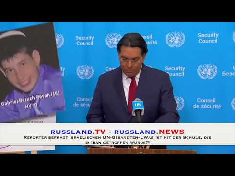 Reporter befragt israelischen UN Gesandten „Was ist mit der Schule, die im Iran getroffen wurde?“ Reporter befragt israelischen UN Gesandten „Was ist mit der Schule, die im Iran getroffen wurde?“