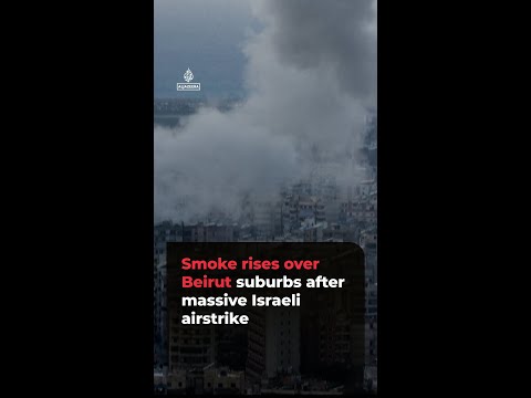 Smoke rises over Beirut suburbs after massive Israeli airstrike | #ajshorts