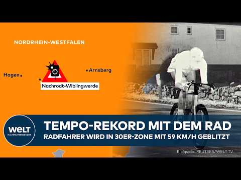 TEMPO-REKORD IN NRW: Radfahrer rast mit 59 km/h durch 30er-Zone und wird geblitzt